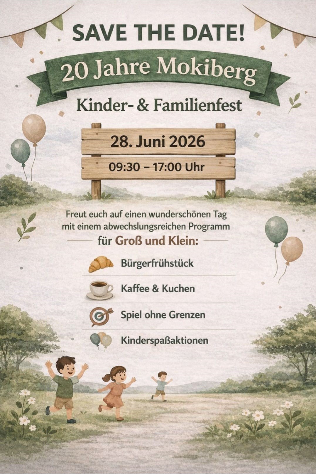 Mehr über den Artikel erfahren Achtung Termin vormerken!  20 Jahre MokiBerg Sommerfest